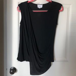 The Coverii Black Sleeveless Drape Top